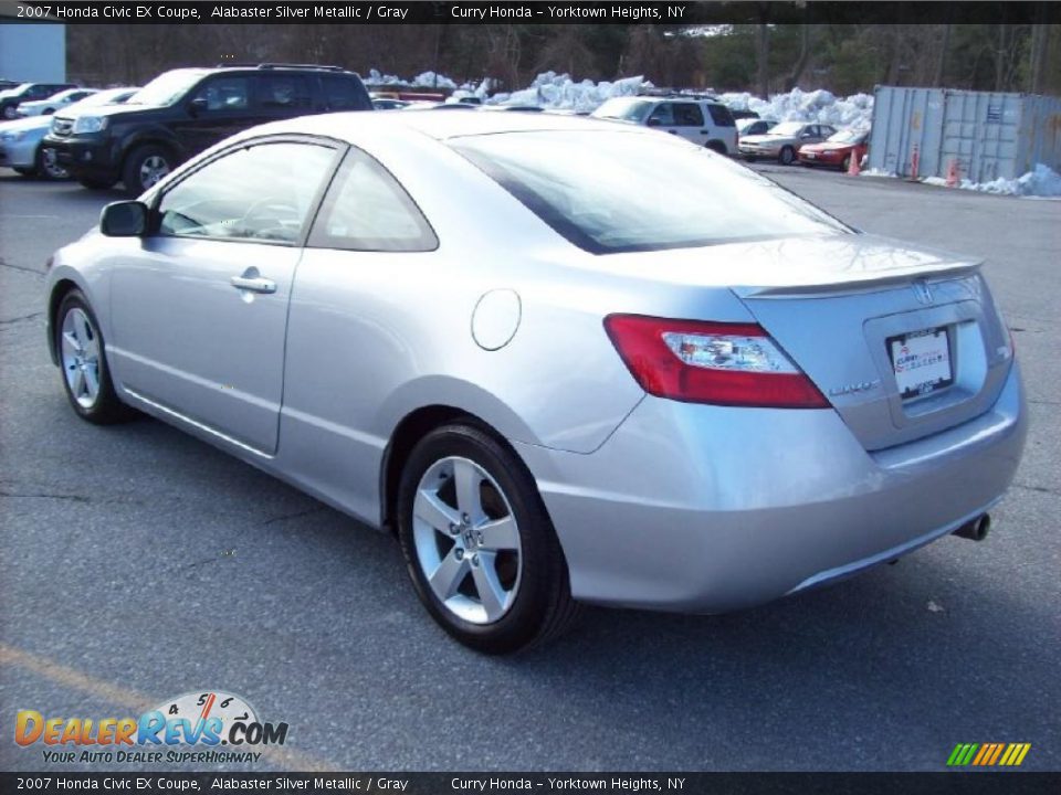 2007 Honda Civic EX Coupe Alabaster Silver Metallic / Gray Photo #2