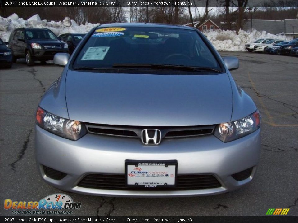 2007 Honda Civic EX Coupe Alabaster Silver Metallic / Gray Photo #3