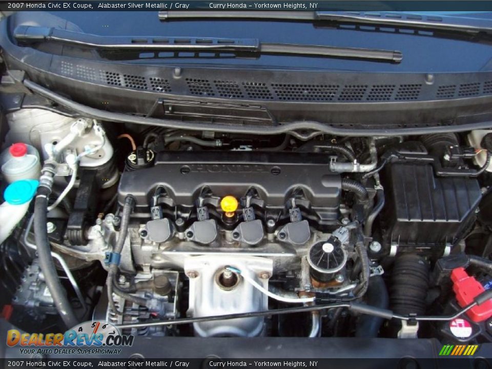 2007 Honda Civic EX Coupe Alabaster Silver Metallic / Gray Photo #7