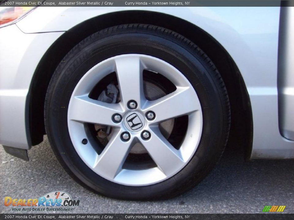 2007 Honda Civic EX Coupe Alabaster Silver Metallic / Gray Photo #9