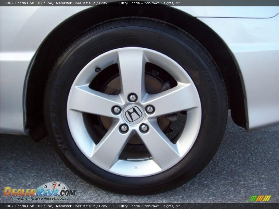 2007 Honda Civic EX Coupe Alabaster Silver Metallic / Gray Photo #10