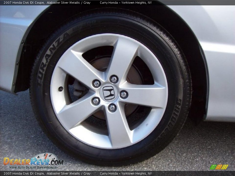 2007 Honda Civic EX Coupe Alabaster Silver Metallic / Gray Photo #11