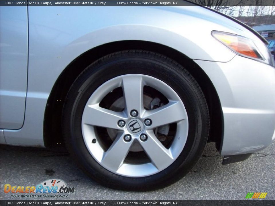 2007 Honda Civic EX Coupe Alabaster Silver Metallic / Gray Photo #12