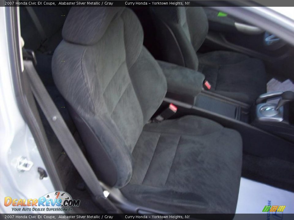 2007 Honda Civic EX Coupe Alabaster Silver Metallic / Gray Photo #15