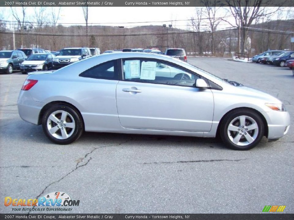 2007 Honda Civic EX Coupe Alabaster Silver Metallic / Gray Photo #19