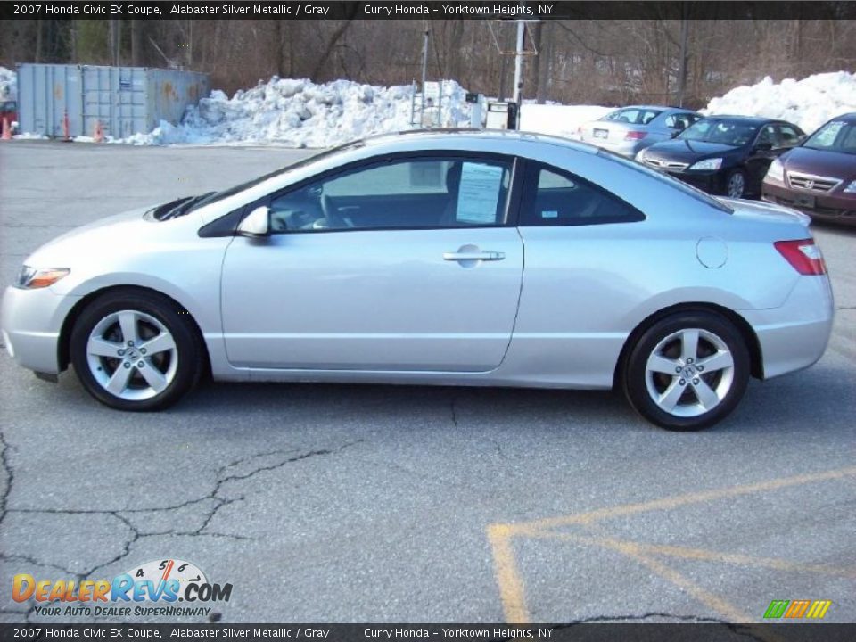 2007 Honda Civic EX Coupe Alabaster Silver Metallic / Gray Photo #20