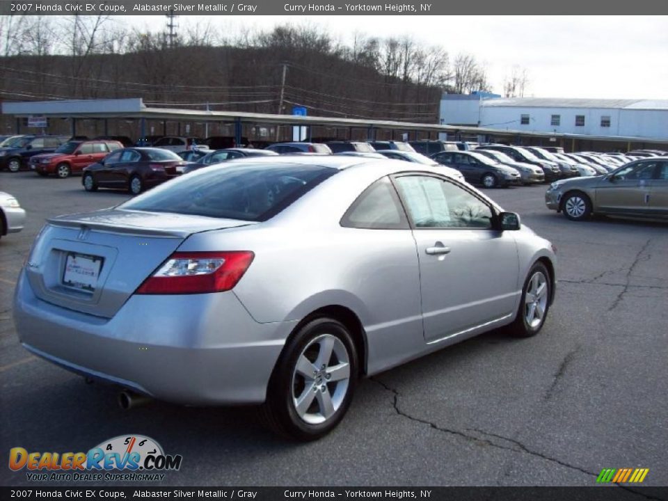 2007 Honda Civic EX Coupe Alabaster Silver Metallic / Gray Photo #21