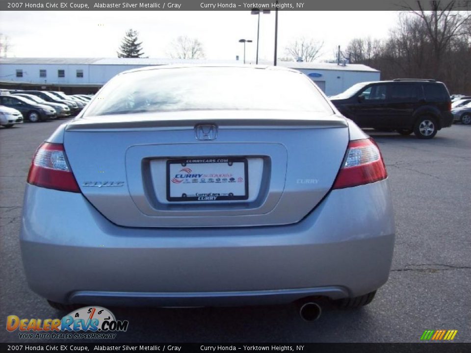 2007 Honda Civic EX Coupe Alabaster Silver Metallic / Gray Photo #23
