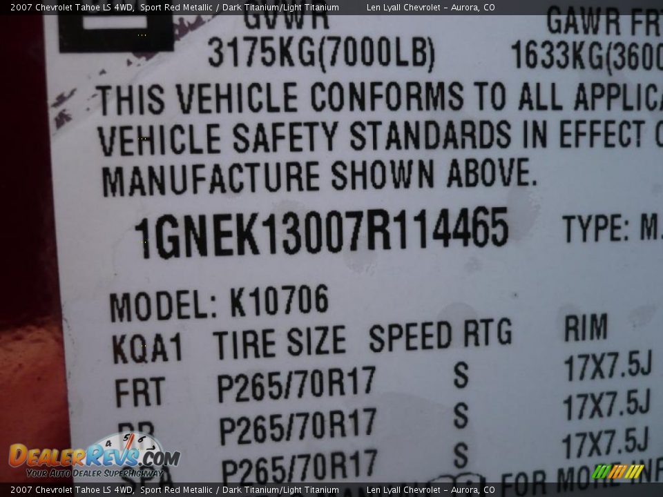 2007 Chevrolet Tahoe LS 4WD Sport Red Metallic / Dark Titanium/Light Titanium Photo #33