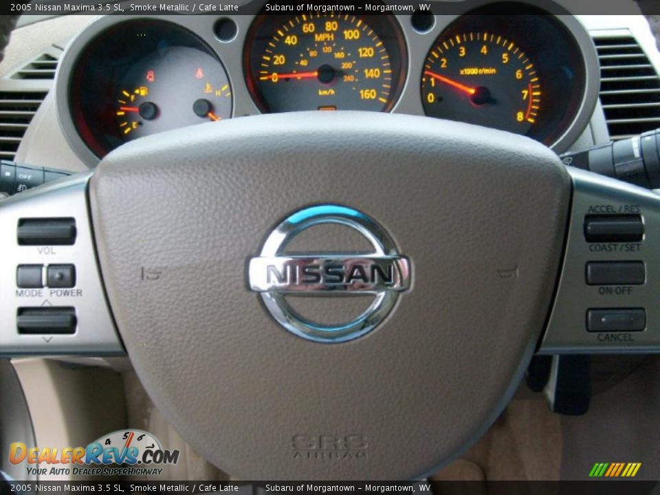 2005 Nissan Maxima 3.5 SL Smoke Metallic / Cafe Latte Photo #18