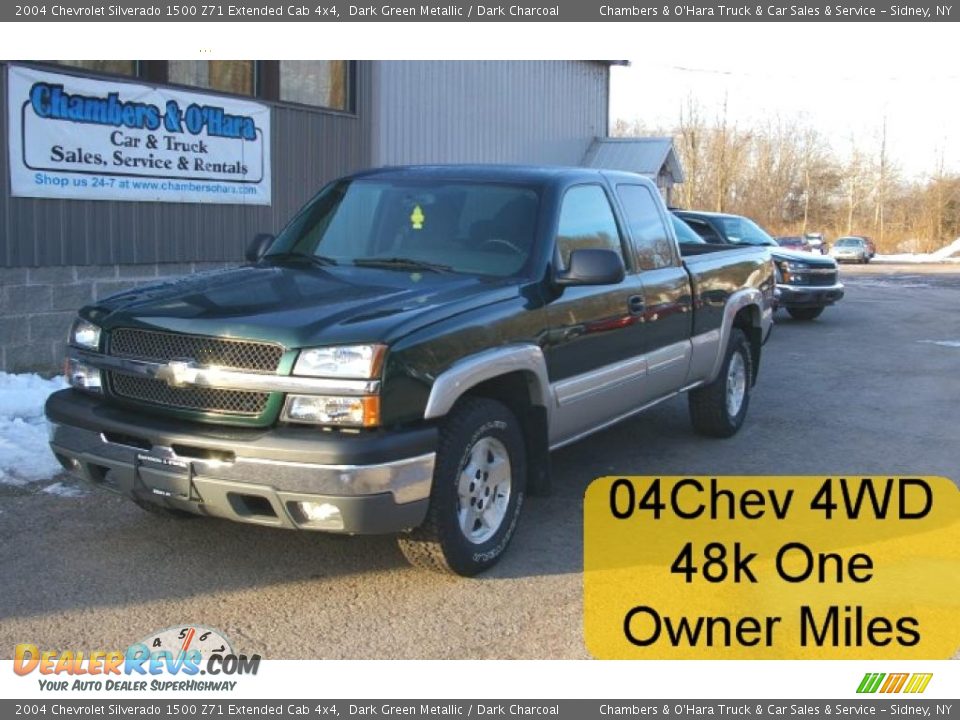 2004 Chevrolet Silverado 1500 Z71 Extended Cab 4x4 Dark Green Metallic / Dark Charcoal Photo #1