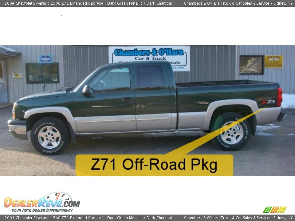 2004 Chevrolet Silverado 1500 Z71 Extended Cab 4x4 Dark Green Metallic / Dark Charcoal Photo #2