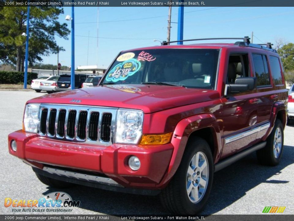 2006 Jeep Commander Limited Inferno Red Pearl / Khaki Photo #1