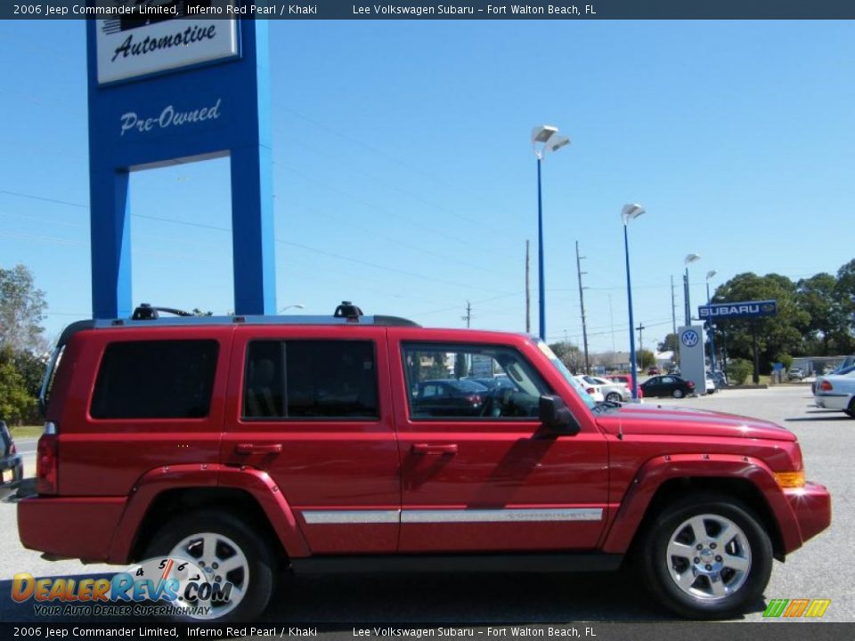 2006 Jeep Commander Limited Inferno Red Pearl / Khaki Photo #6