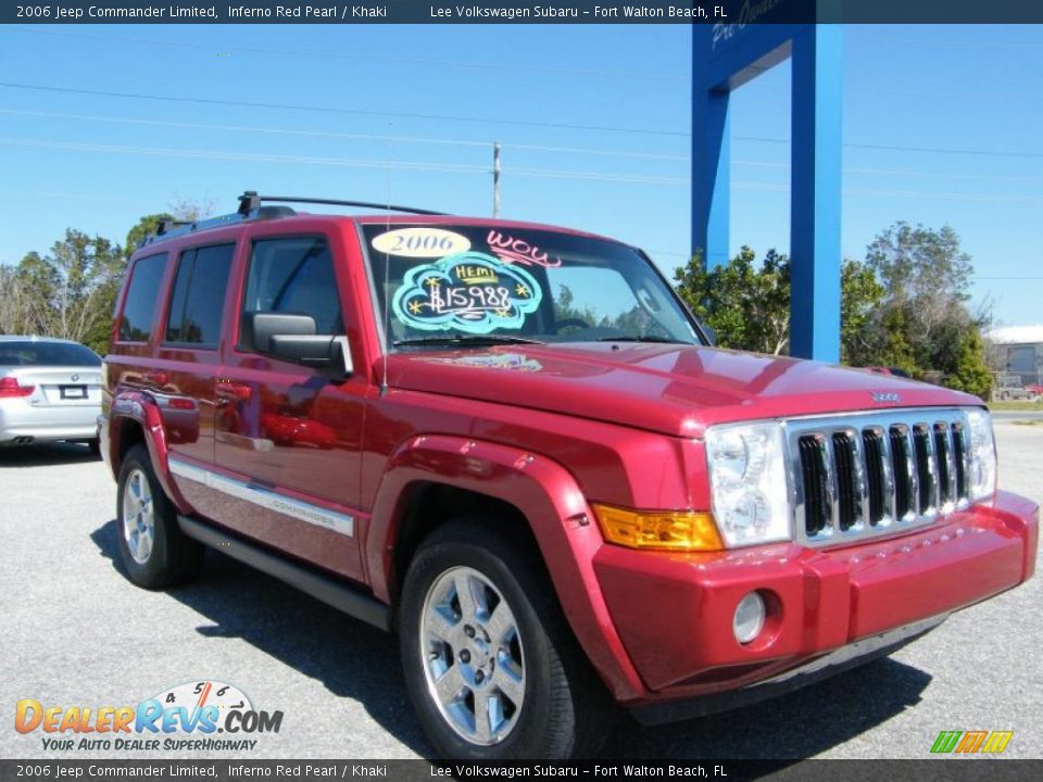 2006 Jeep Commander Limited Inferno Red Pearl / Khaki Photo #7