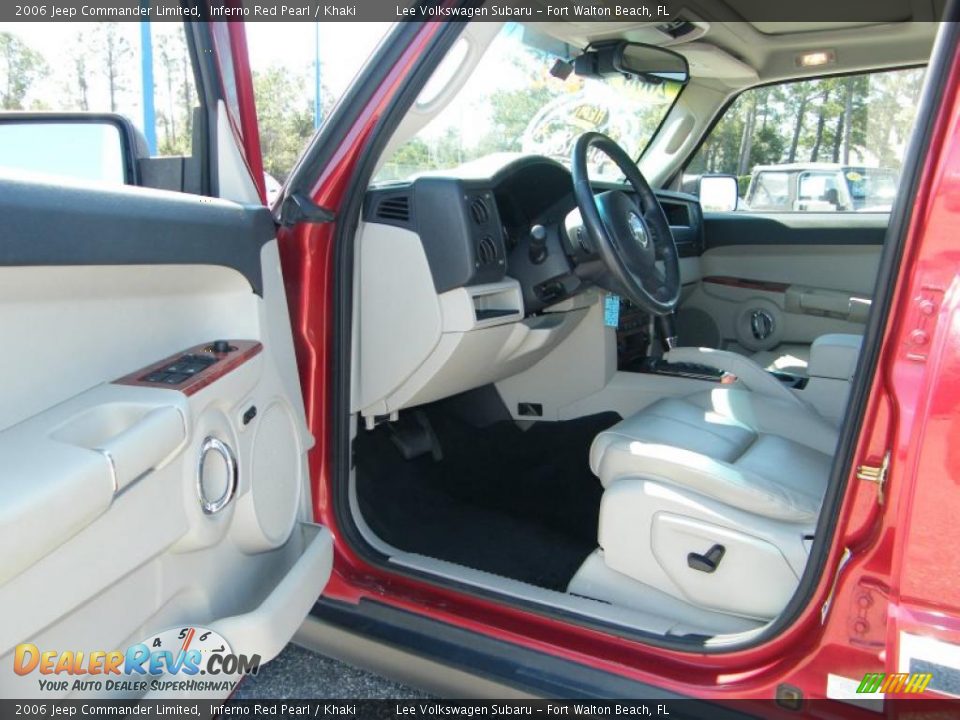 2006 Jeep Commander Limited Inferno Red Pearl / Khaki Photo #13