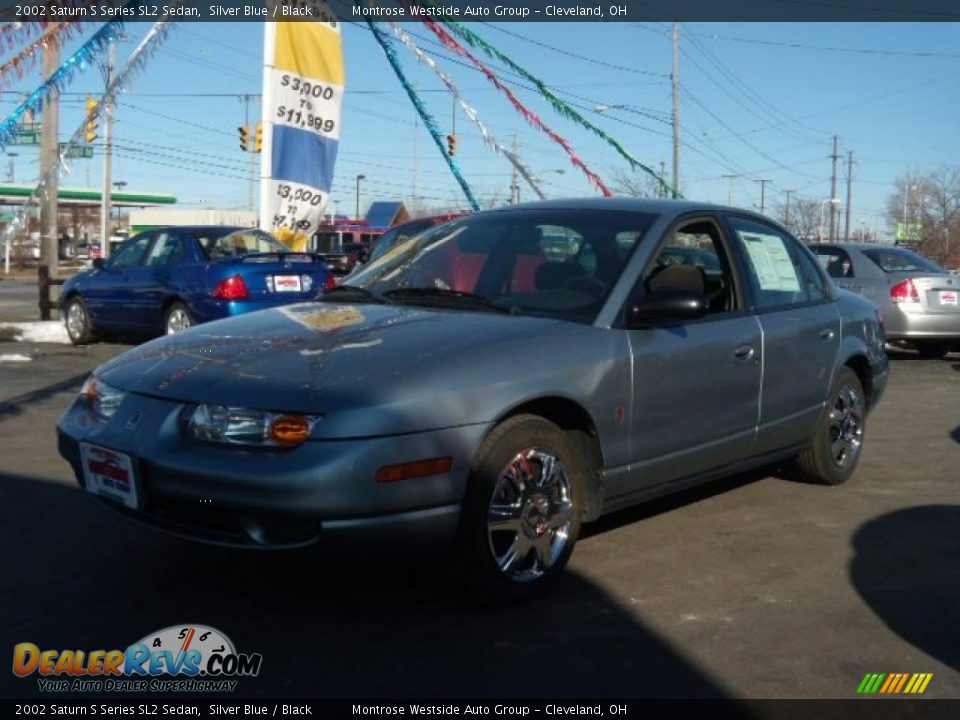 2002 Saturn S Series SL2 Sedan Silver Blue / Black Photo #1