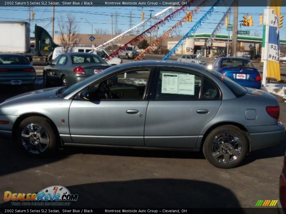 2002 Saturn S Series SL2 Sedan Silver Blue / Black Photo #2
