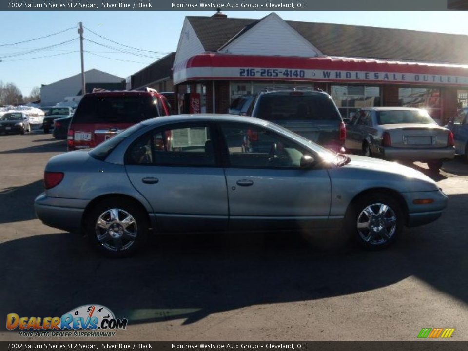 2002 Saturn S Series SL2 Sedan Silver Blue / Black Photo #6