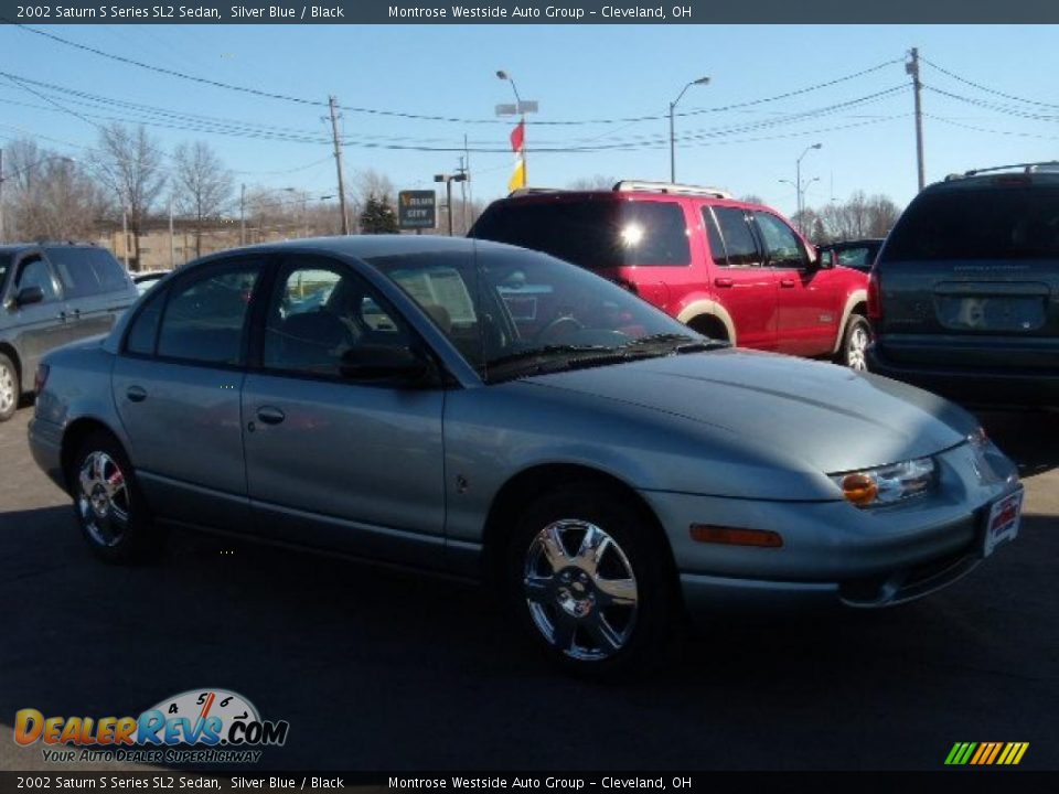2002 Saturn S Series SL2 Sedan Silver Blue / Black Photo #7
