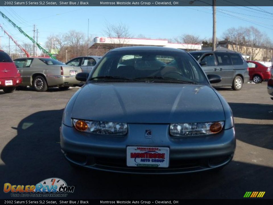 2002 Saturn S Series SL2 Sedan Silver Blue / Black Photo #8