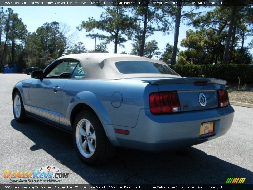 2007 Ford Mustang V6 Premium Convertible Windveil Blue Metallic / Medium Parchment Photo #3