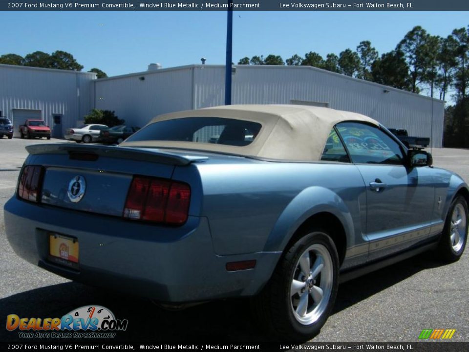 2007 Ford Mustang V6 Premium Convertible Windveil Blue Metallic / Medium Parchment Photo #5