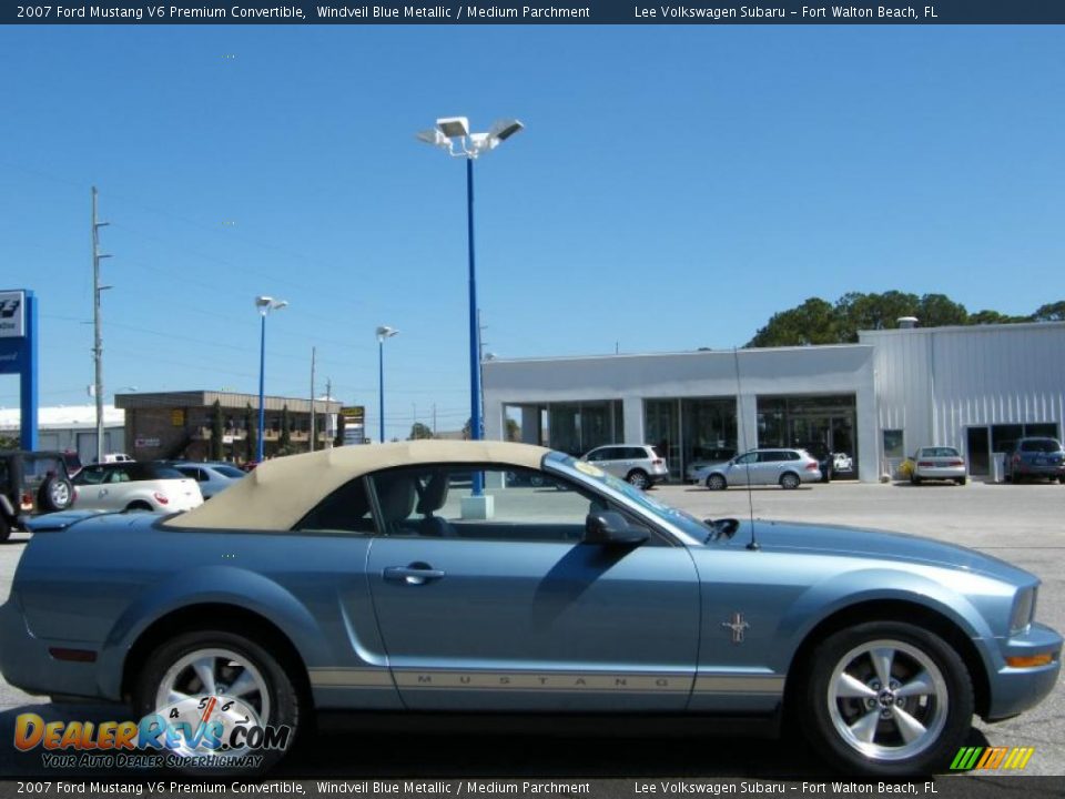 2007 Ford Mustang V6 Premium Convertible Windveil Blue Metallic / Medium Parchment Photo #6