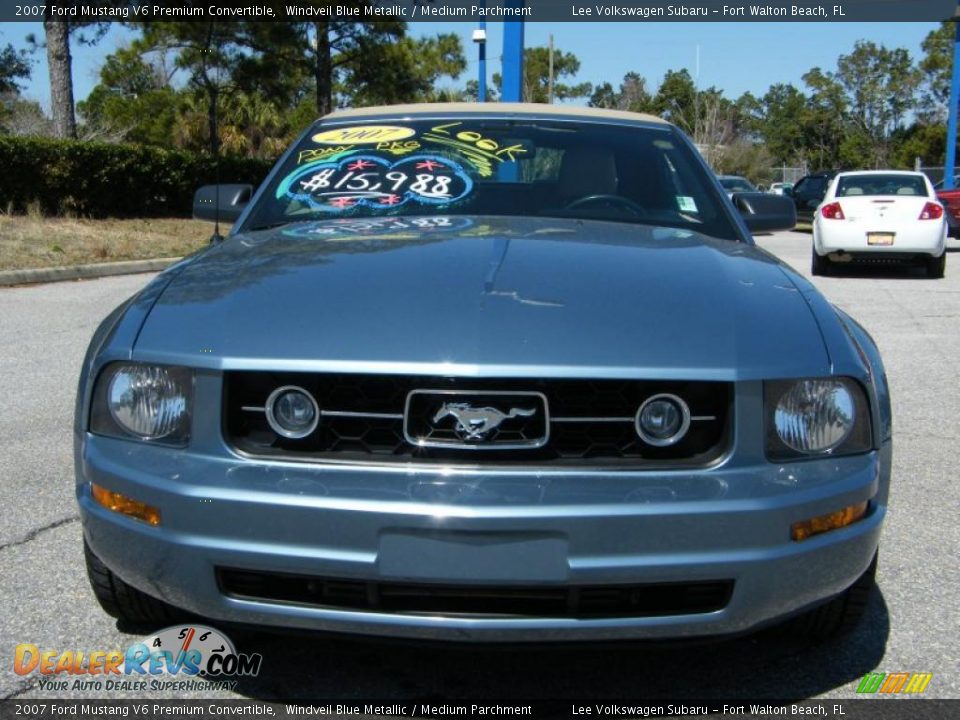 2007 Ford Mustang V6 Premium Convertible Windveil Blue Metallic / Medium Parchment Photo #8