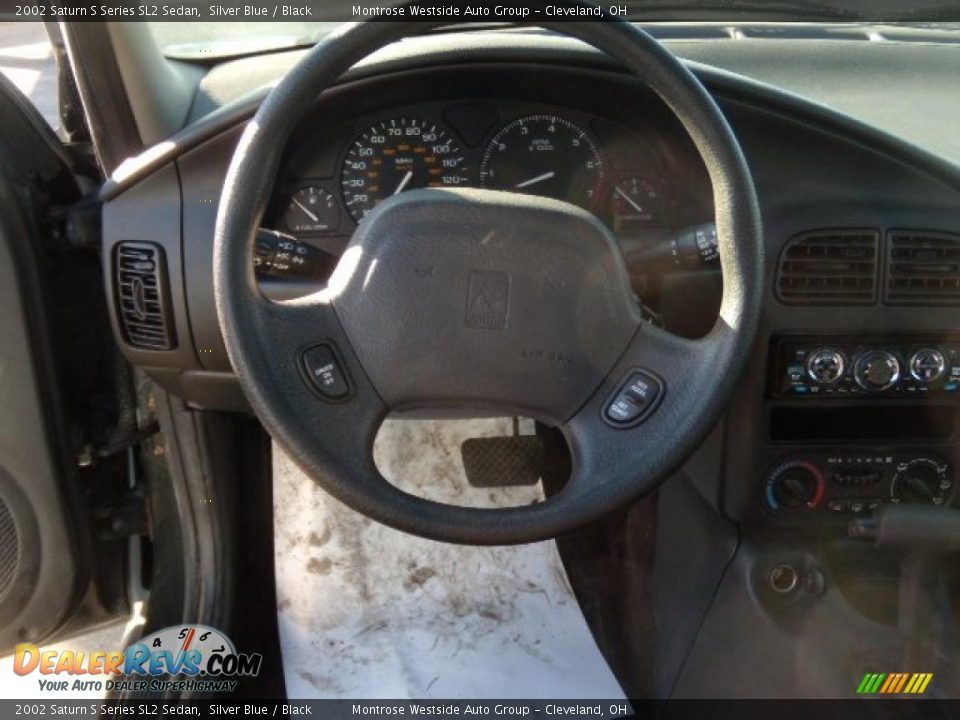 2002 Saturn S Series SL2 Sedan Silver Blue / Black Photo #15