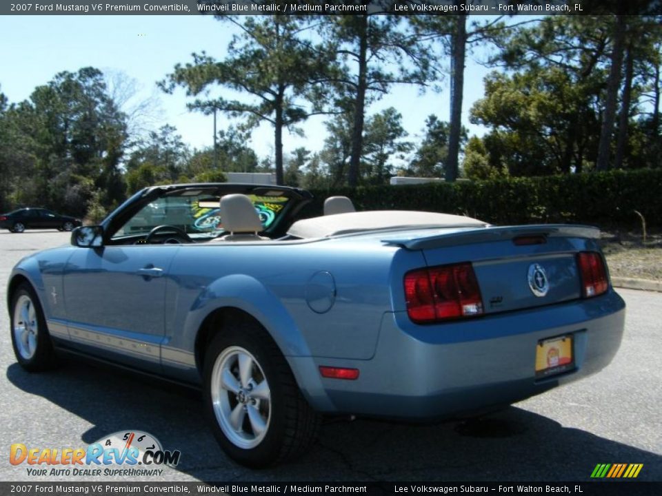 2007 Ford Mustang V6 Premium Convertible Windveil Blue Metallic / Medium Parchment Photo #15