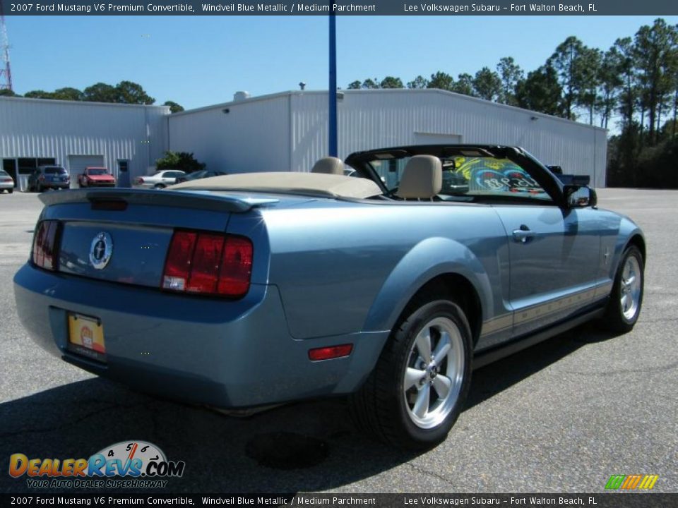 2007 Ford Mustang V6 Premium Convertible Windveil Blue Metallic / Medium Parchment Photo #16