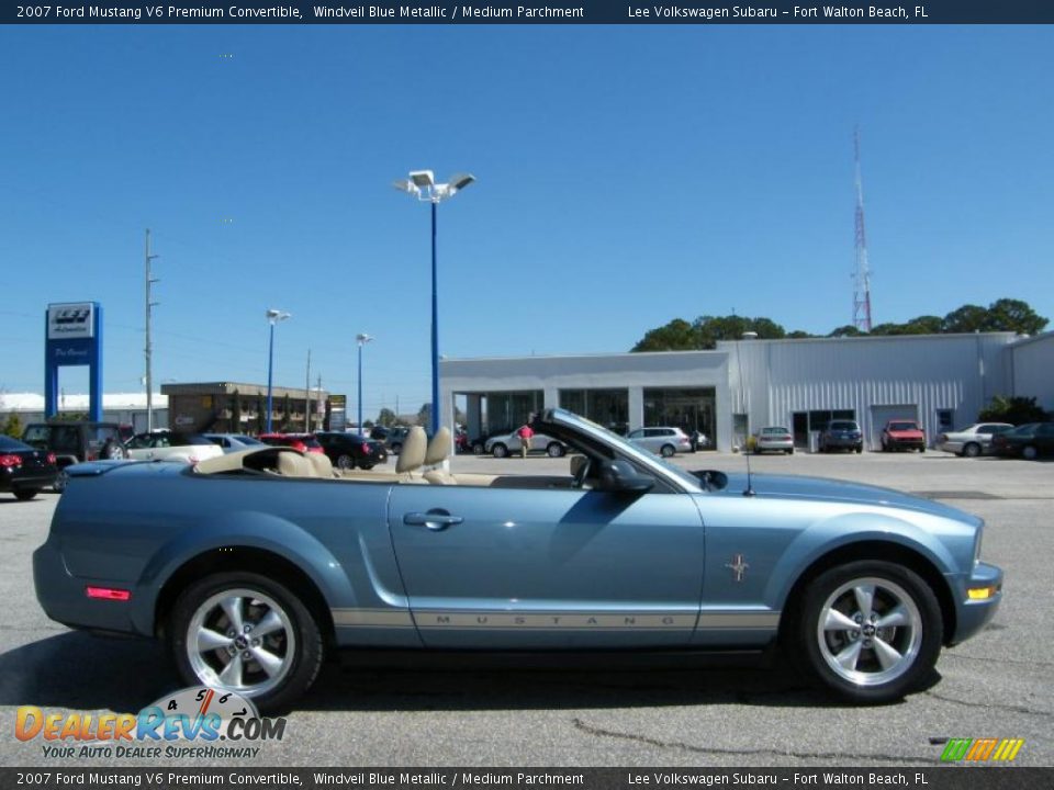 2007 Ford Mustang V6 Premium Convertible Windveil Blue Metallic / Medium Parchment Photo #17