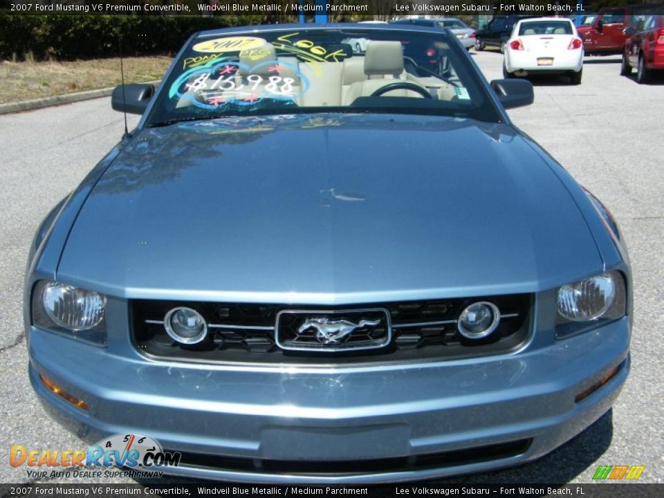 2007 Ford Mustang V6 Premium Convertible Windveil Blue Metallic / Medium Parchment Photo #19