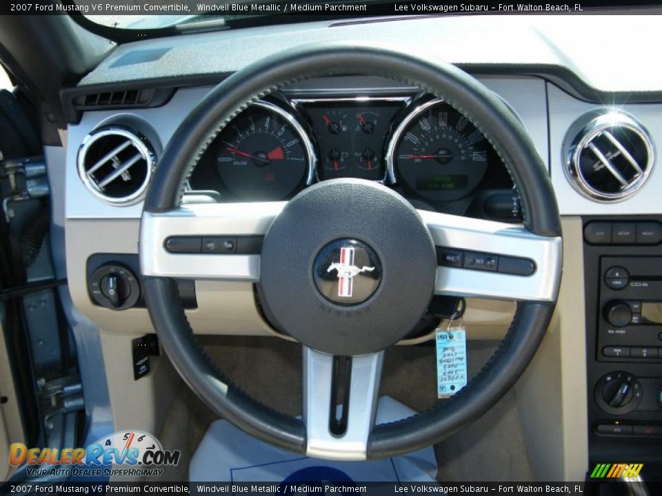 2007 Ford Mustang V6 Premium Convertible Windveil Blue Metallic / Medium Parchment Photo #26