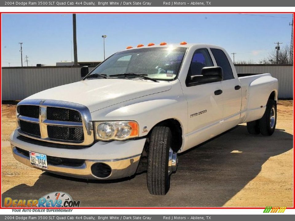 2004 Dodge Ram 3500 SLT Quad Cab 4x4 Dually Bright White / Dark Slate Gray Photo #1