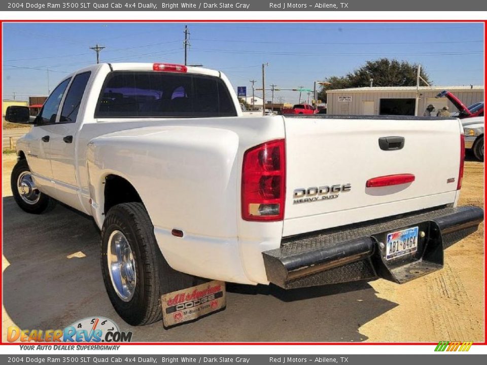 2004 Dodge Ram 3500 SLT Quad Cab 4x4 Dually Bright White / Dark Slate Gray Photo #3