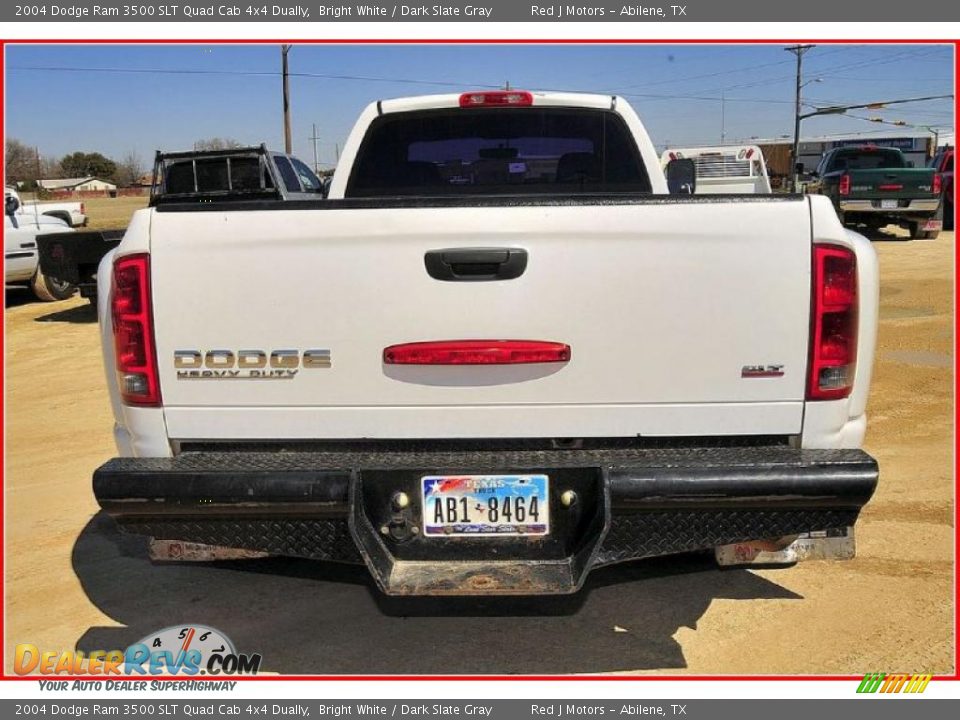 2004 Dodge Ram 3500 SLT Quad Cab 4x4 Dually Bright White / Dark Slate Gray Photo #4