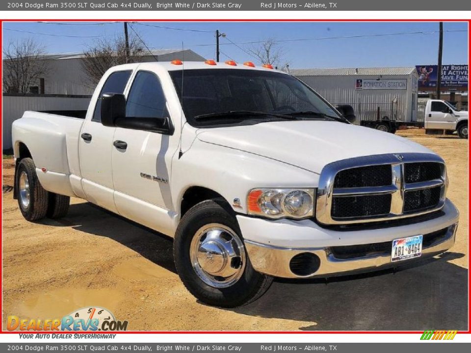 2004 Dodge Ram 3500 SLT Quad Cab 4x4 Dually Bright White / Dark Slate Gray Photo #9