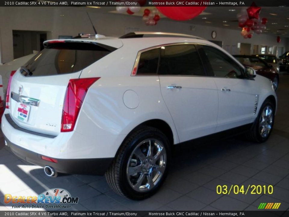 2010 Cadillac SRX 4 V6 Turbo AWD Platinum Ice Tricoat / Titanium/Ebony Photo #3