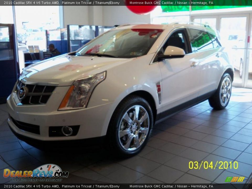 2010 Cadillac SRX 4 V6 Turbo AWD Platinum Ice Tricoat / Titanium/Ebony Photo #4