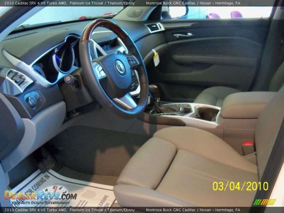 2010 Cadillac SRX 4 V6 Turbo AWD Platinum Ice Tricoat / Titanium/Ebony Photo #5