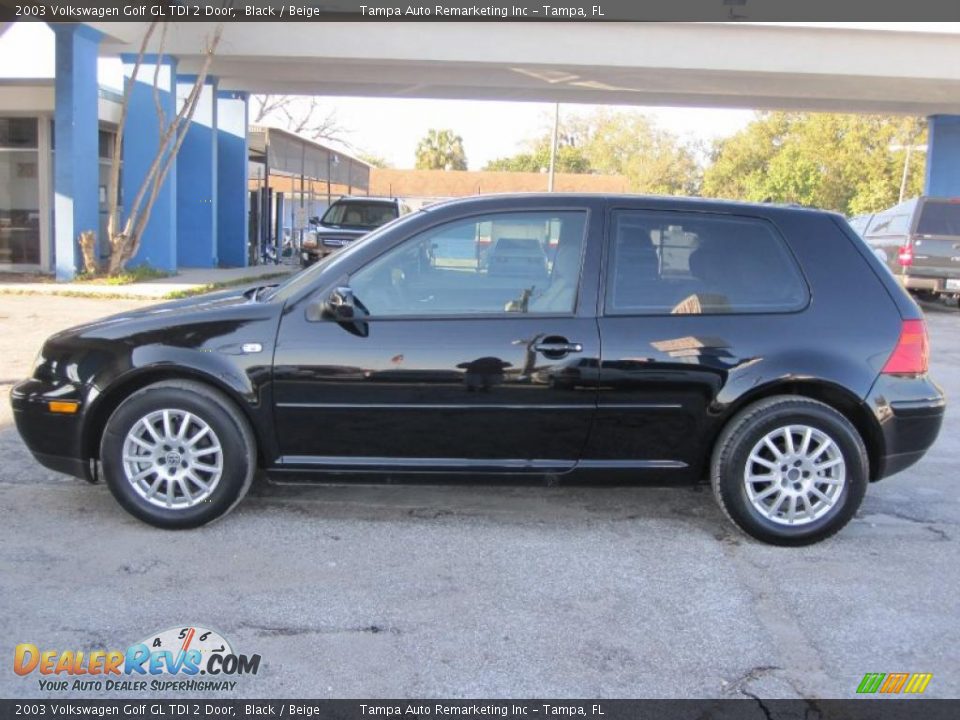 2003 Volkswagen Golf GL TDI 2 Door Black / Beige Photo #6