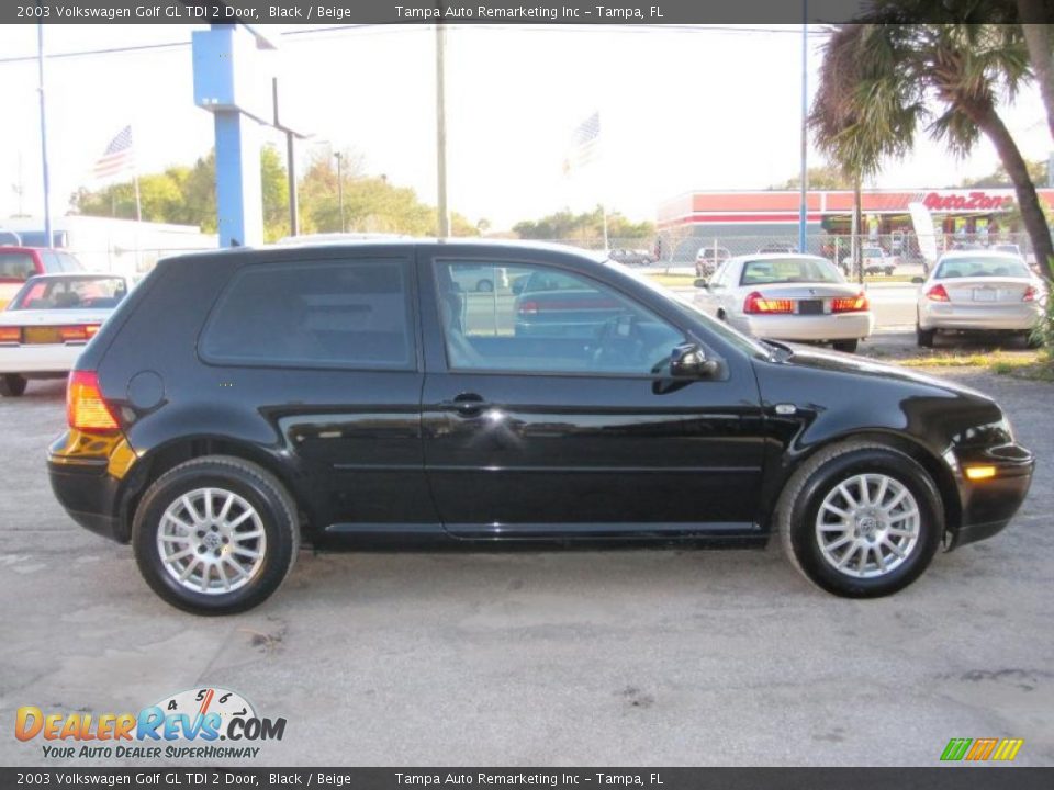 2003 Volkswagen Golf GL TDI 2 Door Black / Beige Photo #7