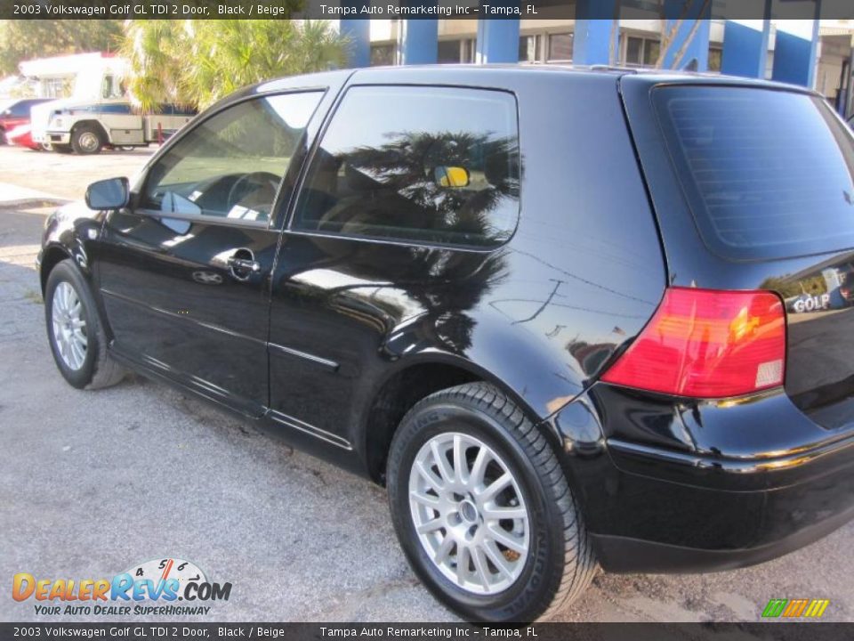 2003 Volkswagen Golf GL TDI 2 Door Black / Beige Photo #8