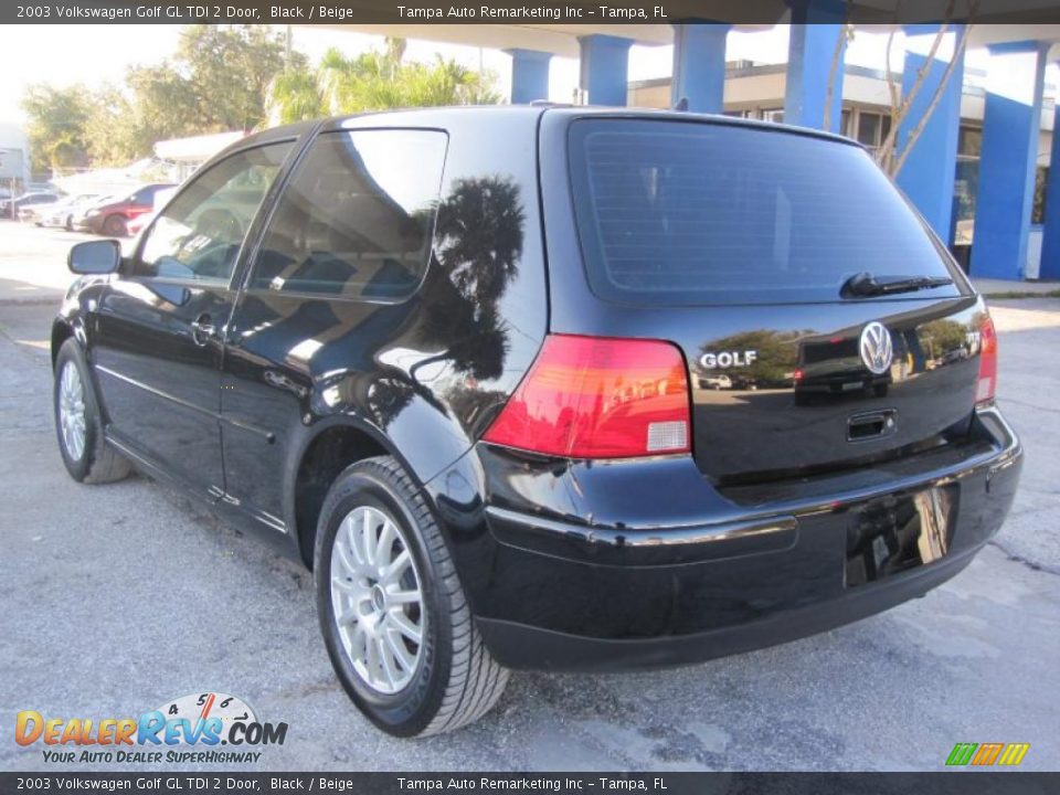 2003 Volkswagen Golf GL TDI 2 Door Black / Beige Photo #10