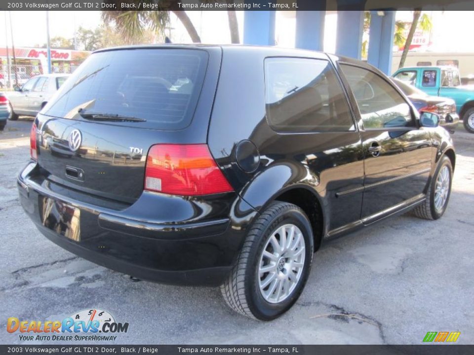 2003 Volkswagen Golf GL TDI 2 Door Black / Beige Photo #11