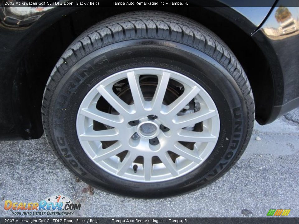 2003 Volkswagen Golf GL TDI 2 Door Black / Beige Photo #13