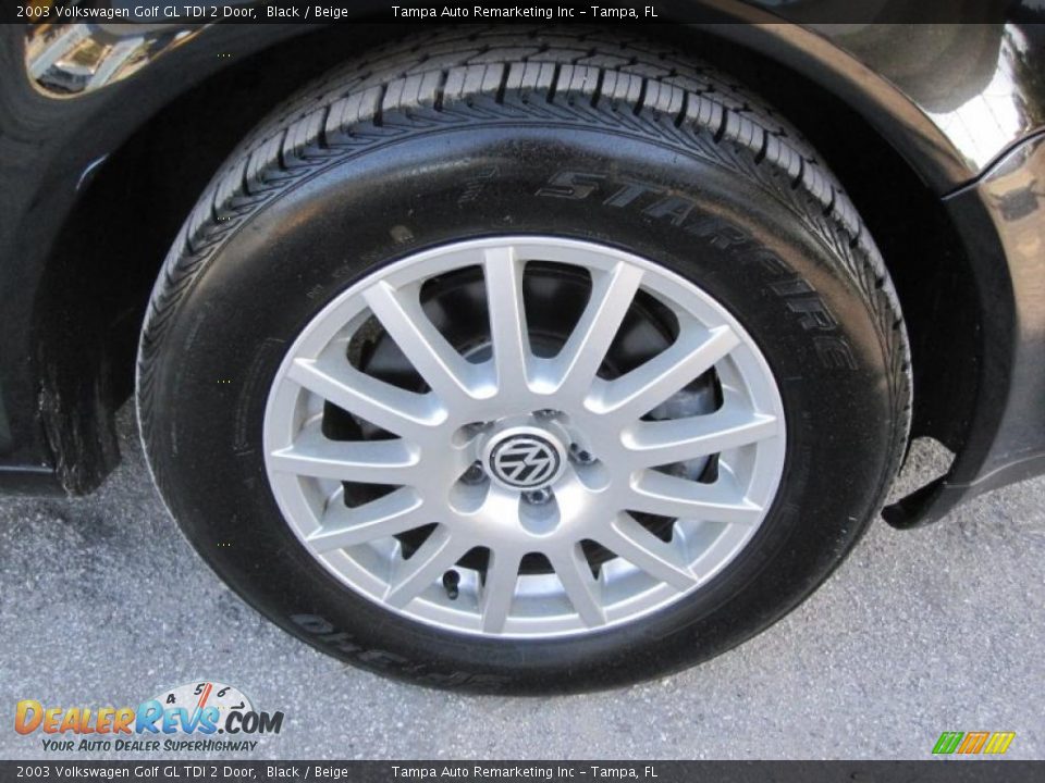 2003 Volkswagen Golf GL TDI 2 Door Black / Beige Photo #15