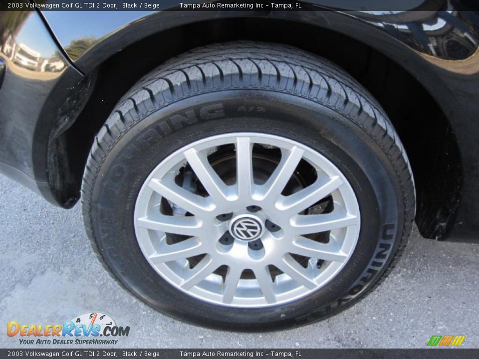 2003 Volkswagen Golf GL TDI 2 Door Black / Beige Photo #16
